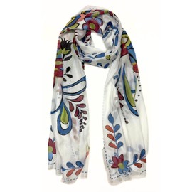 Humble Hilo Vector Art Fashion Scarf (Brown Medallion, Large)