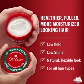 Old Spice No Crunch Crème, Hair Styling Crème for Men, Low Hold, Low Shine, 2.22 Oz