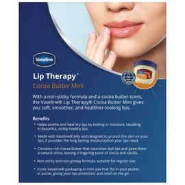 Vaseline Vaseline Lip Therapy Cocoa Butter 6-Pack C Mini Lip Balms for Soft, Glowing Lips, 0.25 Oz Ea