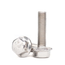 binifiMux 10pcs 5/16"-18 x 3/4" Serrated Flanged Hex Bolts Flange Hexagon Screws, Stainless Steel 18-8 (304), Plain Finish