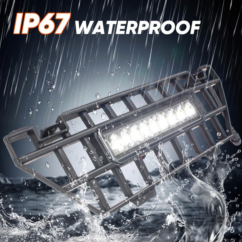 CPOWACE Front Mesh Grille with LED Light Bar Compatible with