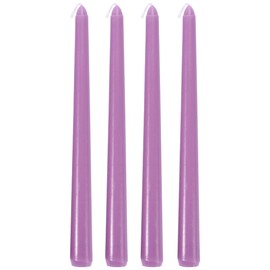 Dawhud Direct Purple Dripless Taper Candle 4pcs Set - Smokeless Long Wax Candles - Colored Taper Candles - Unscented Taper Candles - Candlesticks for Decor on Wedding, Festival and Special Occasions