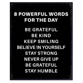 positive Quotes Wall Picture - Office Decorations - Home Office Inspiring Quotes Wall Decor - Motivational poster 8x10 Black Typography Artwork, Inspirational Saying - Mindset Decor for Men Women