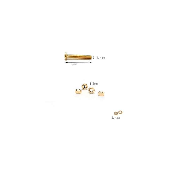 Rimless Glasses Diamond Head Gold Screw Washer Nut Cap and