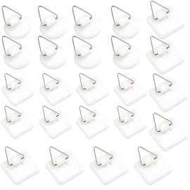 24 Plate Hangers for Walls, Wall Plate Hangers for Displaying Decorative Plates and Wall Art, Includes Round and Square Hangers in Three Sizes (2.2cm, 2.5x2.5cm, 3.2x3.2cm)