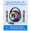 Bluetooth Speaker with 2 Wireless Microphones Portable Karaoke Machine