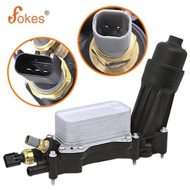 FOKES Engine Oil Cooler and Oil Filter Housing Adapter gaskets Sensor Kit Compatible with 2014-2017 Chrysler 200/300 Dodge Journey Jeep Wrangler Ram 3.6L Replace# 68105583AF 68105583AA