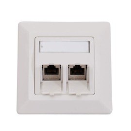Logilink Keystone under-cleaning box pure white + 2 modules RJ45 CAT6 socket