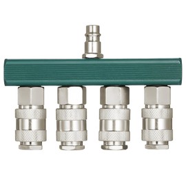 Compressed Air Distributor 4-Way, 4-Way Quick Coupling, 4-Way Distributor Connection, 4-Way Quick Coupling for Quick and Easy Compressed Air Connection, Pneumatic Connections