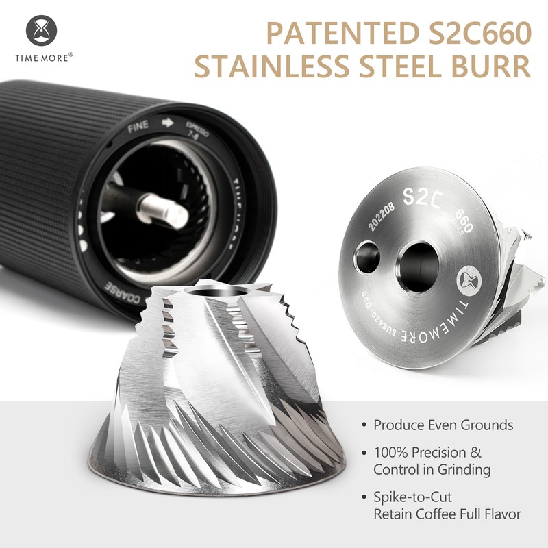TIMEMORE Chestnut C3S PRO Manual Coffee Grinder, Stainless Steel S2C