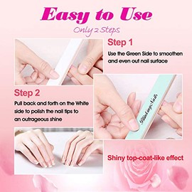 Fine Nail Buffer File for Polishing Smooth, Archivo Tampón de uñas Finas, Lima de uñas Fina para Pulir, Shiny Natural Nails 300 and 6000 Grit, 300 y 6
