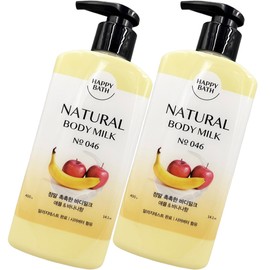 Happy Bath Really Moist Body Milk 400g x 2 Apple Banana Scented Body Lotion for the Whole Family / 해피바스 정말 촉촉한 바디밀크400g x2개 애플바나나향 온가족 바디로션