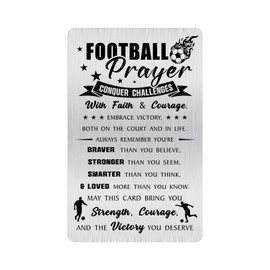 Alotozo Football Prayer Cards - Prayer Gifts for Football Players - Football Christmas Birthday Gift - Football Party Favors for Boys Teen Men