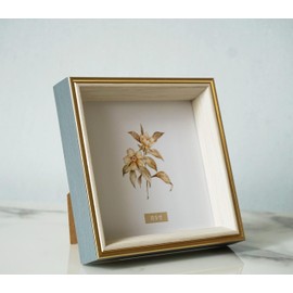 PLUSCHEN 5x5 Blue Beige Square Picture Frame, 5x5 Resin Photo Frame, Wall and Desktop Display Picture Frame, Plexiglass
