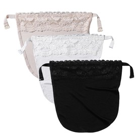 VYIBPDY Pack of 3, Women's Collar Insert, Cutout, Women's Lace Clip-on Mock Camisole Bra Insert Overlay Modesty Panel Vest