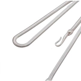 Kawlxpp Shining Silver 45cm Flat Herringbone Snake Chain Necklace,18'' Minimalist Snake Chain for Men & Women