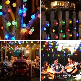 Lezonic Solar Fairy Lights, 12M/39Ft 100LED Solar String Lights, Solar Garden Lights Waterproof 8 Modes Indoor/Outdoor Decorative Lights for Garden Patio Gazebo Yard Wedding Party (Multi-Coloured)