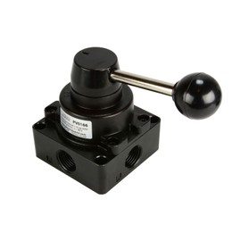 Closed Center Rotary Detent Hand Lever Pneumatic Air Control Valve 4 Port 4 Way 3 Position 1/2" NPT