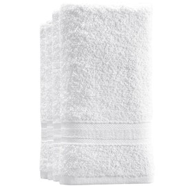 Cotton Fingertip Towels Set - 4 Pack White Highly Absorbent, Soft Feel Fingertip Towels 11"x17"