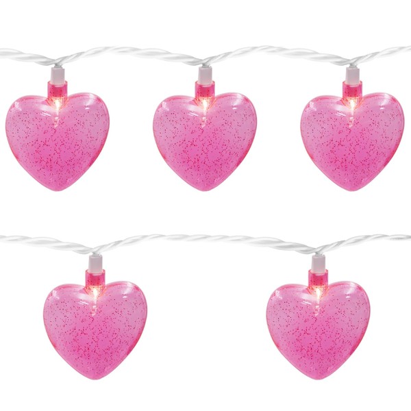 Couah Pink Heart LED String Lights 8.5Ft Valentines Day Lights