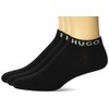 HUGO Mens 3-Pack Solid Cotton Ankle Socks, Black Soil, 3-9