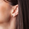 Kleine Ohrstecker silber mit Stein • Braune Ohrringe für Damen