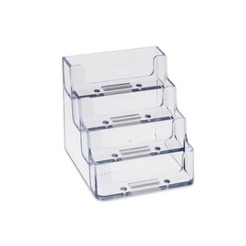 SOURCEONE.ORG Source One 4 Pocket Clear & Black Acrylic Business Card Holder