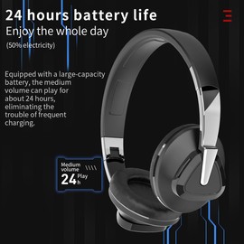 Generic Bluetooth Headphones Wireless, over Ear Headphones for Gym Men Women, Hifi Stereo Foldable Lightweight Comfortable (black), 2A537-H3