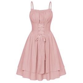 Corset Dress Coquette Spaghetti Strap Sun Dress 2025 Summer Chiffon Sun Dress Pink XL