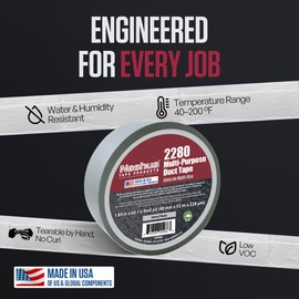 Nashua 2280 Brown Duct Tape, All Purpose, Water Resistant, 1.89 Inch x 60 yd, 1 Roll