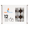 Mega Candles 12 pcs Unscented Silver Votive Candles, Hand Poured