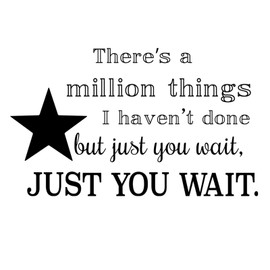 Quanyuchang Just You Wait Wall Decals, Musical Quote Wall Stickers Removable Inspirational Quotes Art DIY Mural for Bedroom Living Room Office Home Decoration