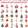 Christmas Ornaments Set Small Resin Miniature Christmas Tree Ornaments Santa