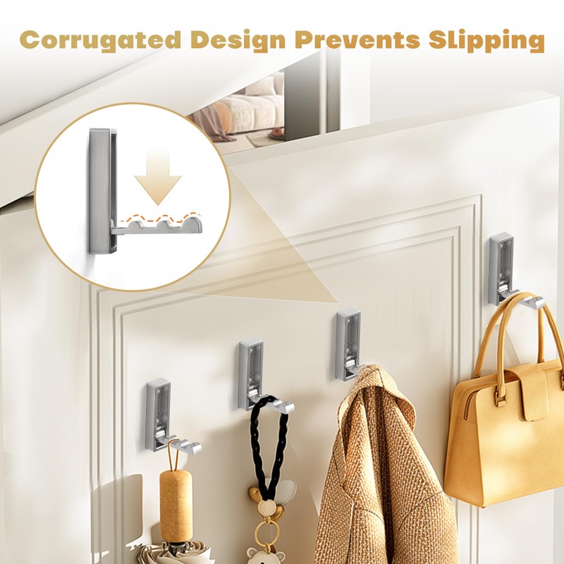 VOSEPO Folding Wall Hook, 4Pcs Foldable Coat Hooks Mounted, Heavy