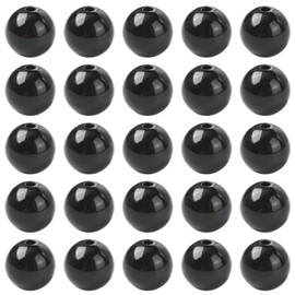 Ornazy 220 pcs 16mm Opaque Black Acrylic Round Gumball Beads Smooth Chunky Bubblegum Beads for Necklace and Bracelet Making Crafting Supplies