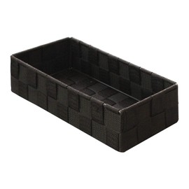 Storage Basket Woven Polypropylene Bathroom Basket Rectangular in Dark Brown 26 x 11 x 6 cm