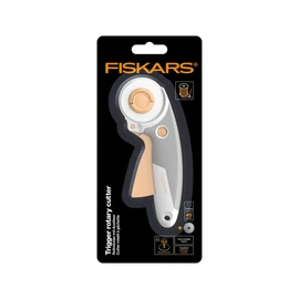 Fiskars Trigger Rotary Cutter, With Blade, 45 mm, For Right and Left-handed Users, Orange/White/Grey, 1003910