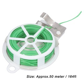 Corbata Giratoria Verde Resistente para Plantas de Jardín con Cortador de Alambre Recubierto de Plástico para Atar para Jardinería, Hogar, Oficina(164.0ft)