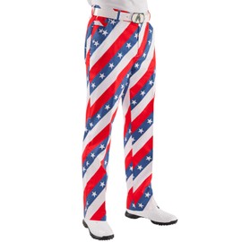Royal & Awesome Pars and Stripes USA Golf Pants for Men, Funny Golf Pants Men Slacks, Patriotic Golf Pants, Colorful Funky Golf Pants, American Patriotic Flag Pants for Men