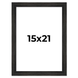 Poster Palooza 15x21 Frame Black Distressed Rustic Solid Wood Picture Frame | 1.5 Inch Moulding Width | with UV Acrylic Plexiglass, Foam Board Backing & Hanging Hardware Included