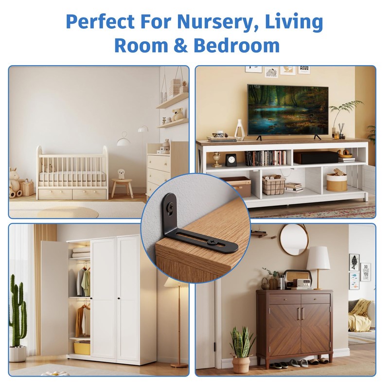 20 Pack Furniture Anchors for Baby Proofing,Keep Baby and Pet