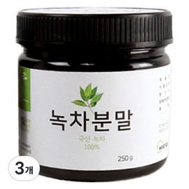 Our Story Domestic green tea powder, 250g, 3 pcs / 우리가스토리 국내산 녹차 분말, 250g, 3개