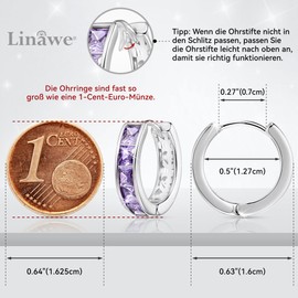 Linawe Small Hoop Earrings, Piercing Ring, Helix Earrings, Nickel-Free Jewellery, Women, Gold, Rose Gold, Silver, Mini Hoop Earrings, Copper Brass, Moissanite