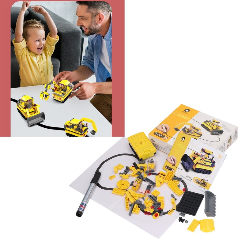 Digging Truck Toy Inductive DIY Assembly Electronic Vehicle Excavator Construction