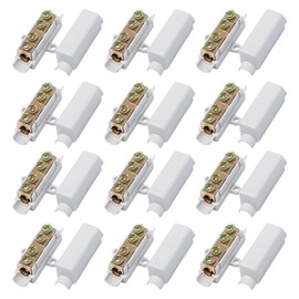 Sixfolo Drahtverbinder 12 Stück Kabelverbinder Klemmleiste für 2,5 bis 16 mm² Draht Leiter Klemmen Messing mit Doppelschrauben und ABS Gehäuse Klemmenblock 1000V 100A für Elektro Verbindung