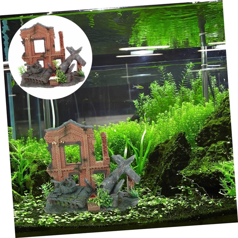 Sosoport 1pc Resin Craft Fish Tank Landscape Supply Decorative Wreckage