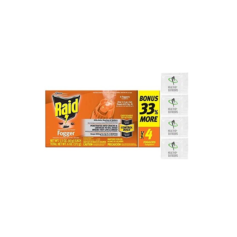 Raid Concentrated Fogger 1.5 Oz - 4 Pack W/Health and