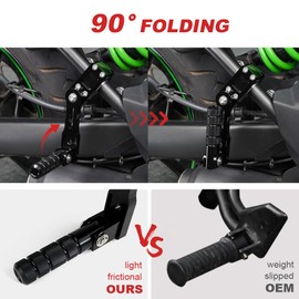 Xitomer 7/8-1 1/8” Foot pegs Highway Peg Mounts Compatible with KLR 650 VULCAN Series, Z900 RS, Z125 PRO BR125, Z400 VERSYS 650 Concours 14 Motorcycle Highway Peg Kits Crash Bars Footrest (130mm)