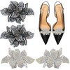 Capiant 2 Pair Rhinestone Flower Shoe Clips, Crystal Floral Embellishments
