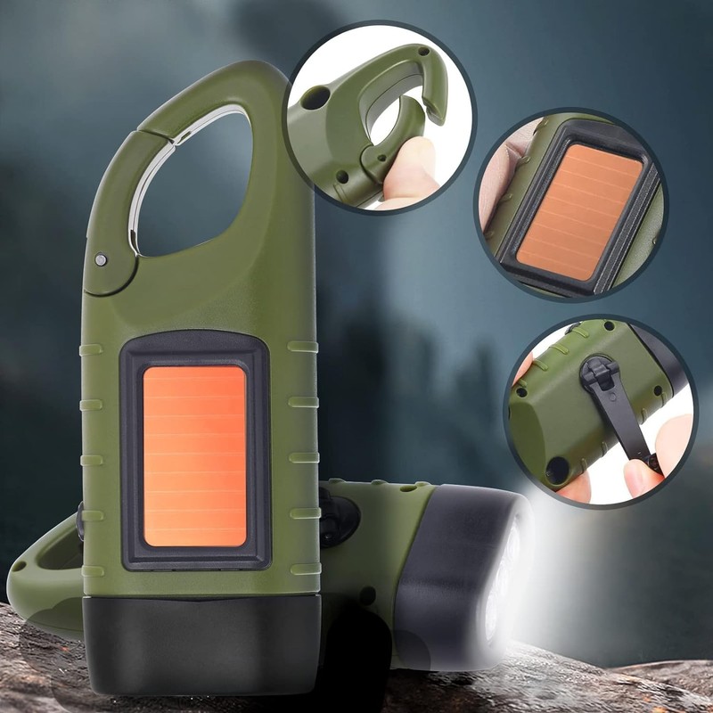 COOLEAD Hand Crank Charging Light, LED Flashlight, Hand Crank Charging,